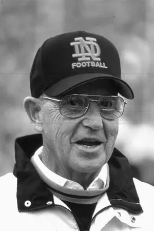 Lou Holtz statue at Notre Dame
